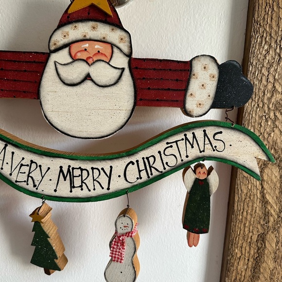 Vintage Hand Crafted Santa Have a Merry Christmas Wooden Wall Art - Picture 14 of 16